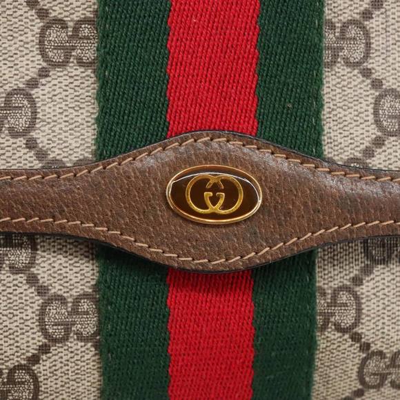GUCCI GG Supreme Web Sherry Line Clutch Bag Beige 41 014 3087 25 Auth bs19581 - Picture 8 of 16